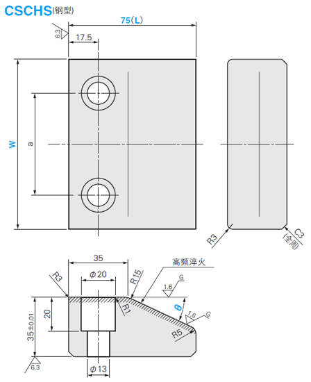 斜楔主动板 -25°/30°小型·钢型-:相关图像