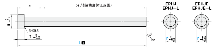 直推杆 -SKH51/肩部厚度JIS型/固定尺寸-:相关图像