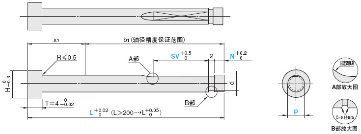 排气直推杆 -SKH51/肩部厚度4mm/全长指定-:相关图像