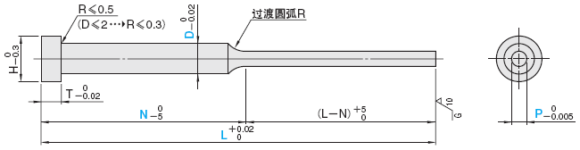 台阶推杆 -SUS440C/前端直径･全长指定型-:相关图像