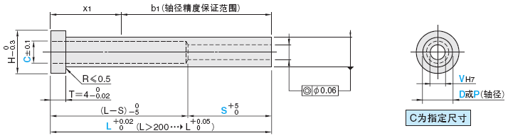 直推管 -SKD61+氮化/肩部厚度4mm/轴径固定型·轴径指定型-:相关图像