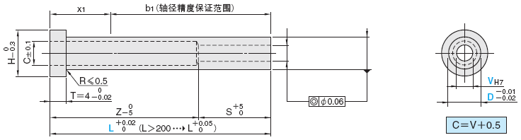 直推管 -SKD61+氮化/同轴度◎0.06/肩部厚度4mm/全长指定型-:相关图像
