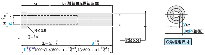 直推管 -SKD61+氮化/同轴度◎0.06/肩部厚度JIS型/轴径固定型·轴径指定型-:相关图像