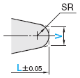 一阶中心销 -SKH51材质/肩部厚度4mm/轴径(D)固定型/轴径公差-0.01_-0.02/前端A･V公差±0.02-:相关图像