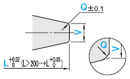 一阶中心销 -SKD61/轴径(P)0.01mm指定/前端A･V公差±0.01/±0.02-:相关图像