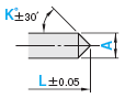 无锥度一阶中心销 -SKH51/肩部厚度4mm/轴径(P)0.01mm指定/轴径公差0_-0.005/前端A公差0_-0.01-:相关图像