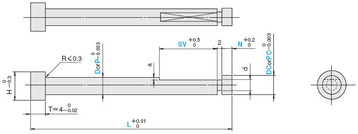 超精密级排气直型芯 -轴径(D)固定/轴径(P)0.001mm指定-:相关图像