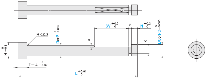 精密级排气直型芯 -轴径(D)固定/轴径(P)0.005mm指定-:相关图像