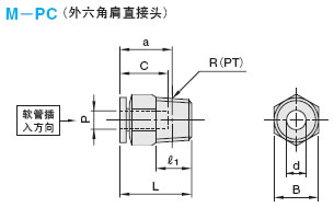 外六角肩直接头尺寸图