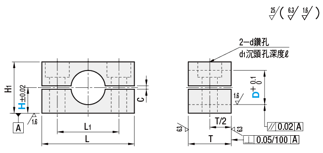 導桿架　精巧型（機械加工品）　分離．壁厚型:關聯圖像