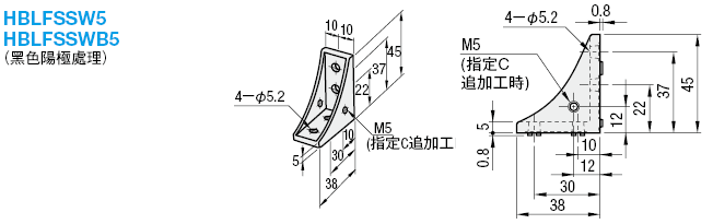 5系列（溝槽寬度6mm）　－1列溝槽用－　附突起反轉角撐架:關聯圖像