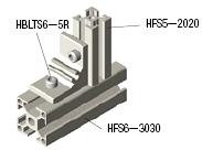 6系列（溝槽寬度8mm）　－1列溝槽用－　突出鋁擠型相異尺寸連接角撐架:關聯圖像