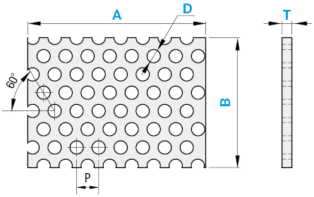 沖孔金屬網板－圓孔60°交錯型－:關聯圖像