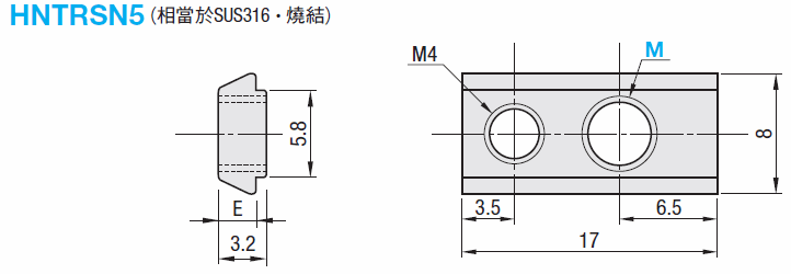 5系列（溝槽寬度6mm）　20･25･40方形鋁擠型用後裝緊固螺帽:關聯圖像