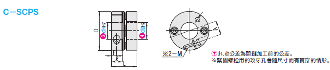 【經濟型】圓盤形聯軸器 高剛性夾鉗型（標準圓盤） 對應伺服馬達型:關聯圖像