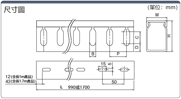 配線槽（上方有切口・經濟型）：相關圖像