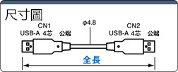 USB2.0 A型兩端電纜線：相關圖像