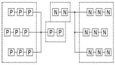 欧式コモン端子台 Pコモン、Nコモン分割 １対９ｘ２極:関連画像