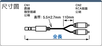 オーディオミニプラグハーネス(φ3.5MM ステレオミニプラグ⇔RCA変換):関連画像