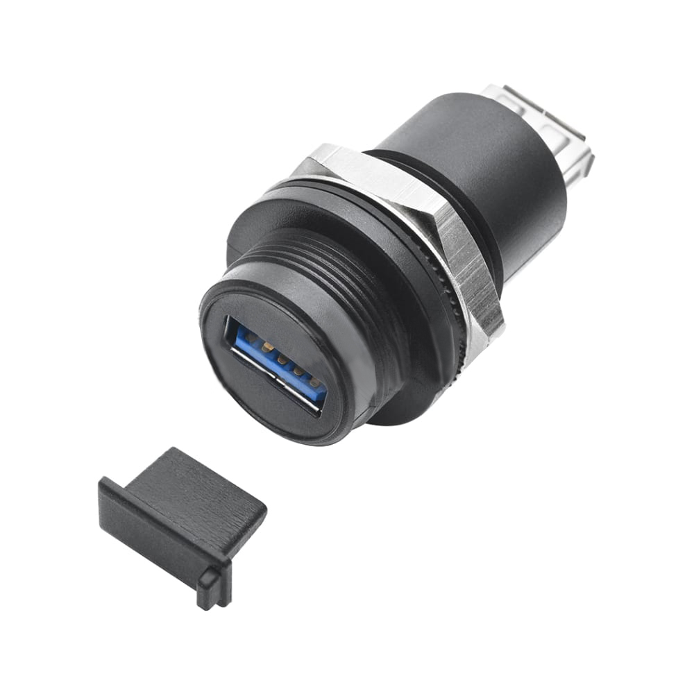 【經濟型】面板安裝型USB3.0(USB2.0相容)轉換接頭 開孔尺寸22mm