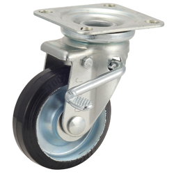 中荷重用腳輪 GR-WJS型 附橡膠車輪型 附旋轉零件 附雙剎車