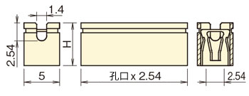 ピンヘッダー/JS-4 ジャンパー 2.54mmピッチ(角ピン用) 外形図5