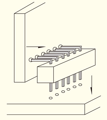 基板垂直取付端子(固定L型)/MLS ピン(角ピン) 2.54mmピッチ ライトアングル(1列) 使用例