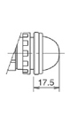 Φ22 HW系列指示燈 〔大型（圓頂型）除外〕AC/DC6,12,24V用圓頂型尺寸圖