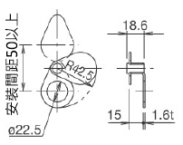 φ22 TW系列控制元件防止誤操作零件 尺寸圖