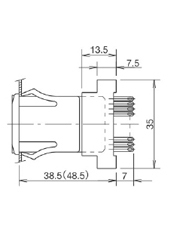 數位開關・數字顯示器用連結器 焊接端子連結器（DAC-111/DAC-061型）尺寸圖