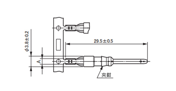 插頭連接器的尺寸圖(僅電纜芯線壓著型)