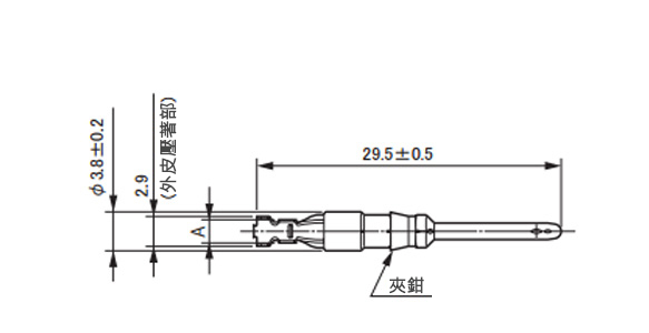 插頭連接器的尺寸圖(電纜芯線及外皮壓著型)