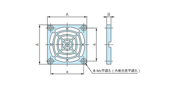 嵌入型蓋板尺寸圖（ HF-P40、60※圖為HF-P60）