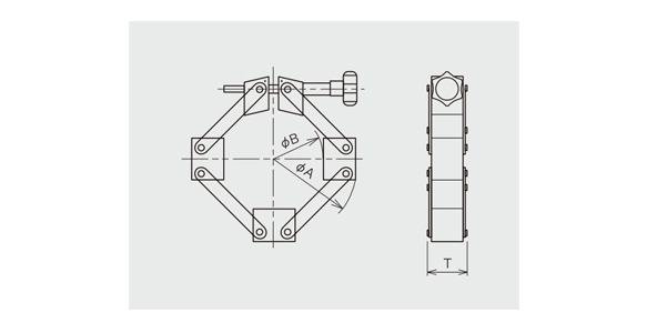 クランプシリーズ NWチェーンクランプ（80～250） 外形図