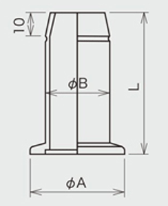 アダプターシリーズ アダプターゴム管 外形図1