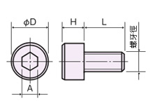 PVC 六角穴付ボルト/VCC-0000 外形図