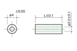 黄銅スペーサー（中空・丸型） CB-E/-BE/-CE 外形図_03