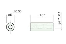 黄銅スペーサー（中空・丸型） CB-E/-BE/-CE 外形図_05