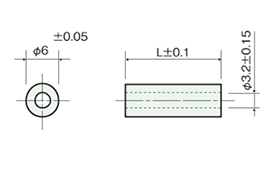 黄銅スペーサー（中空・丸型） CB-E/-BE/-CE 外形図_16