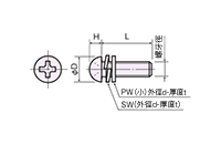 ステンレス セットナベ小ネジ（SW・PW（小）付）/U-0000-S1 外形図_01