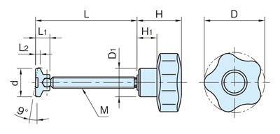 附旋鈕、腳墊 緊固螺栓 （CBWP） 尺寸圖
