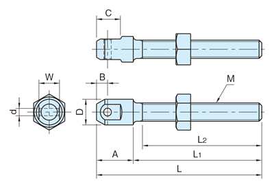 鏈條 螺栓（單端、長型） （CBS2） 尺寸圖