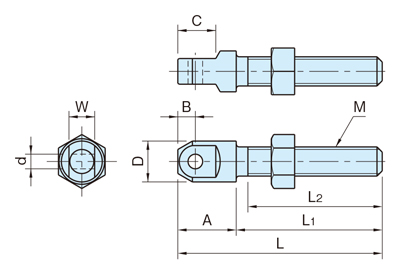 鏈條 螺栓（單端型） （CBS1） 尺寸圖