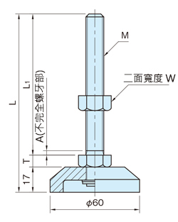 水平調整座（重荷重用）（KA60） 尺寸圖