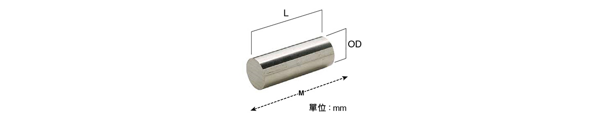 鋁鎳鈷磁鐵　棒型尺寸圖