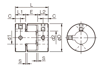STARFLEX（爪型聯軸器）ALS(R)型 尺寸圖1