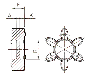 STARFLEX（爪型聯軸器）ALS(R)型 尺寸圖8