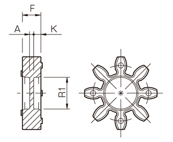 STARFLEX（爪型聯軸器）ALS(R)型 尺寸圖9