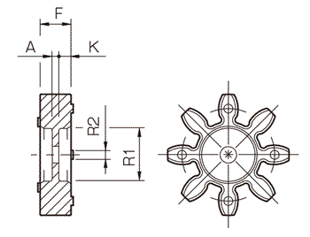 STARFLEX（爪型聯軸器）ALS(R)型 尺寸圖10