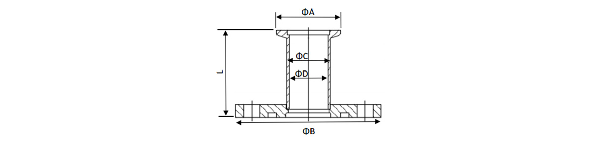 轉換轉接器（KF法蘭/VF、VG法蘭）的尺寸圖
